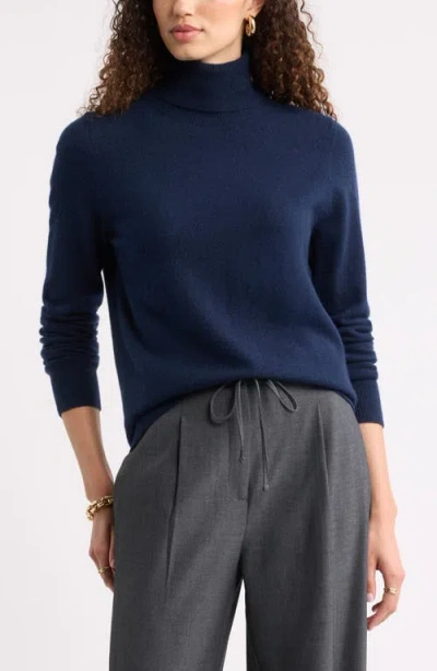 Nordstrom Classic Cashmere Turtleneck Sweater In Blue