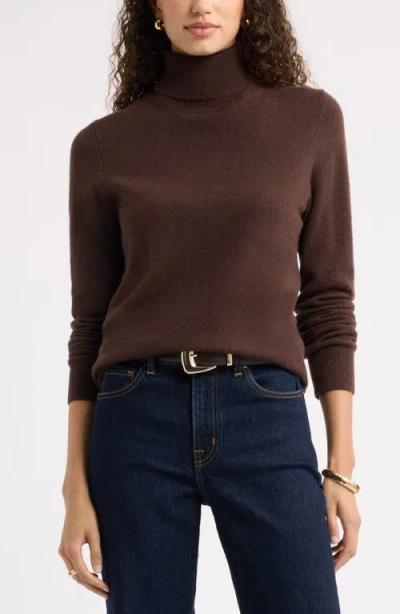 Nordstrom Classic Cashmere Turtleneck Sweater In Brown