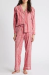 Nordstrom Classic Cotton Pajamas In Red- Pink Gradient Plaid