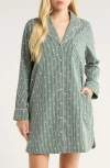 Nordstrom Classic Piped Cotton Nightshirt In Multi