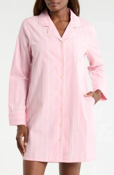 Nordstrom Classic Piped Cotton Nightshirt In Multi