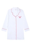 Nordstrom Classic Piped Cotton Nightshirt In White