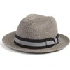 Nordstrom Classic Stripe Ribbon Fedora In Black Combo