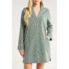 Nordstrom Classic Piped Cotton Nightshirt In Green