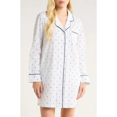 Nordstrom Classic Piped Cotton Nightshirt In Multi