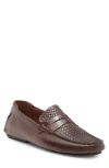 Nordstrom Cody Driving Loafer In Brown Dark Embossed