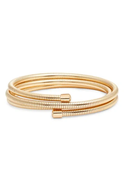 Nordstrom Coiled Omega Chain Wrap Bracelet In Gold