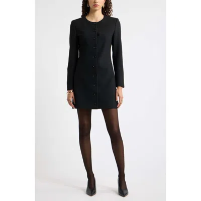 Nordstrom Collarless Blazer Minidress In Black
