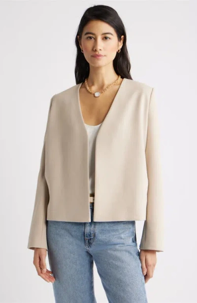 Nordstrom Collarless Blazer In Neutral
