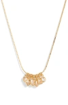 Nordstrom Collected Cubic Zirconia Charm Necklace In Clear- Gold