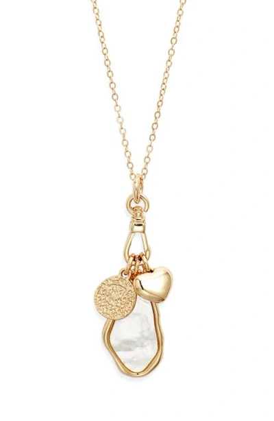 Nordstrom Collected Mother-of-pearl Charm Necklace In Gold