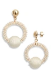 Nordstrom Color Pop Beaded Frontal Hoop Earrings