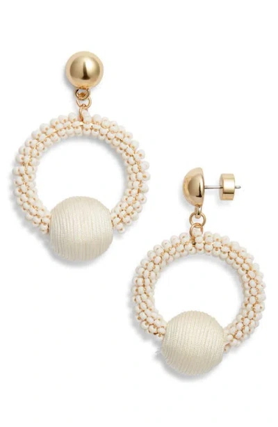 Nordstrom Color Pop Beaded Frontal Hoop Earrings