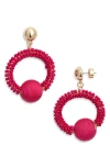 Nordstrom Color Pop Beaded Frontal Hoop Earrings