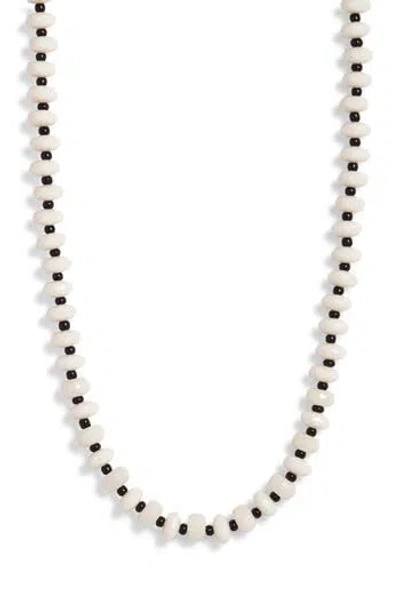 Nordstrom Color Pop Beaded Necklace In Ivory- Black Combo