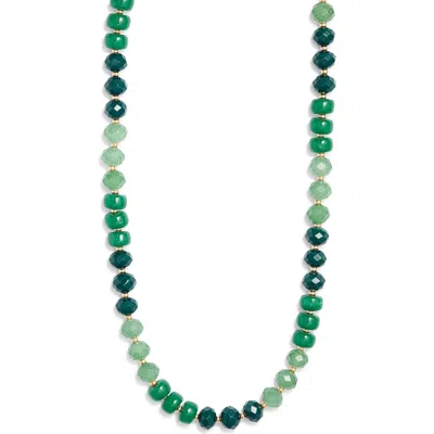 Nordstrom Color Pop Beaded Necklace In Green Multi- Gold
