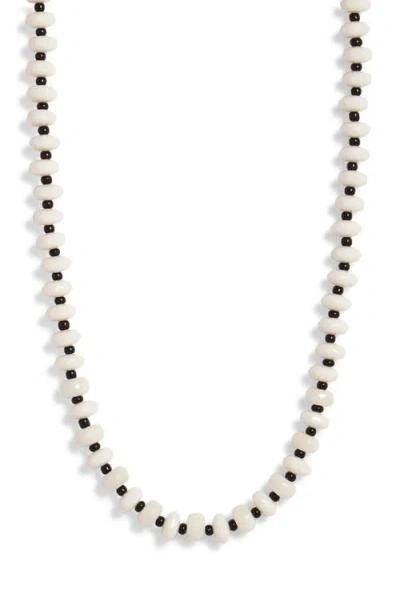 Nordstrom Color Pop Beaded Necklace In Ivory- Black Combo