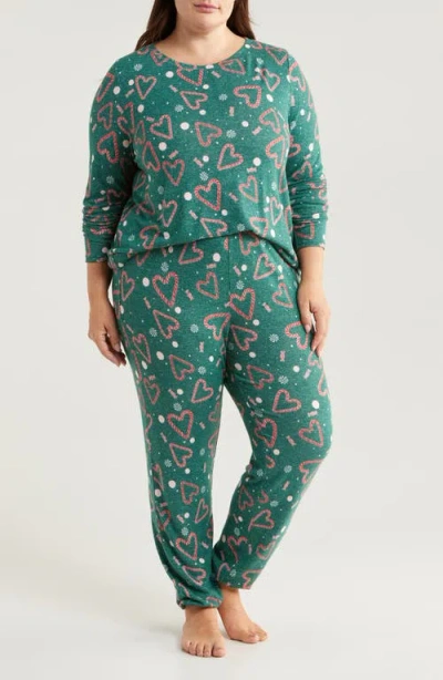 Nordstrom Comfy Pajamas In Green Storm Candy Cane Toss