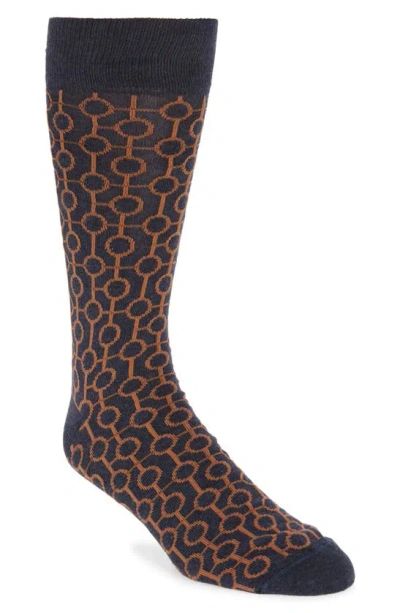 Nordstrom Connecting Circles Dress Socks In Brown