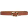 Nordstrom Cora Oval Buckle Leather Belt In Rust Bisque- Gold