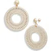 Nordstrom Cord Wrapped Statement Drop Earrings In Ivory- Gold