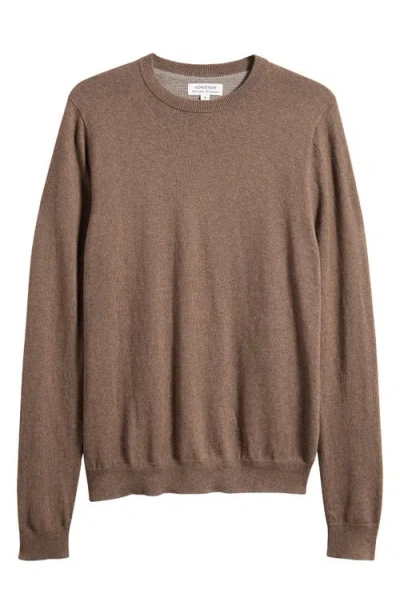 Nordstrom Cotton & Cashmere Crewneck Sweater In Brown Marl