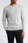 Nordstrom Cotton & Cashmere Crewneck Sweater In Light Grey Heather