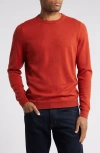Nordstrom Cotton & Cashmere Crewneck Sweater In Red Ochre