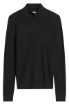Nordstrom Cotton & Cashmere Quarter Zip Sweater In Black