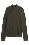 Nordstrom Cotton & Cashmere Quarter Zip Sweater In Green