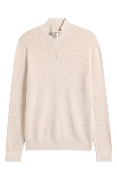 Nordstrom Cotton & Cashmere Quarter Zip Sweater In Pink