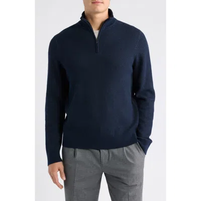Nordstrom Cotton & Wool Jacquard Pullover In Blue