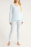 Nordstrom Cotton Blend Waffle Thermal Pajamas In Blue