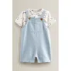Nordstrom Babies'  Cotton Bodysuit & Shortalls Set In Blue