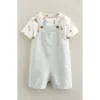 Nordstrom Babies'  Cotton Bodysuit & Shortalls Set In Blue
