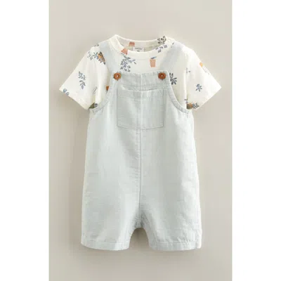Nordstrom Babies'  Cotton Bodysuit & Shortalls Set In Blue