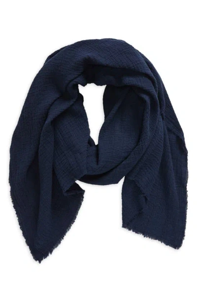 Nordstrom Cotton Crinkle Scarf In Blue