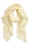 Nordstrom Cotton Crinkle Scarf In Yellow French Combo