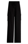 Nordstrom Cotton Gauze Cover-up Cargo Pants In Black