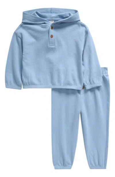 Nordstrom Kids'  Cotton Hoodie & Pants Set In Blue Worn