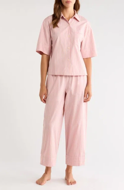 Nordstrom Cotton Pajamas In Pink Puff- White Valley Stripe