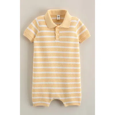 Nordstrom Babies'  Cotton Polo Sweater Romper In Yellow
