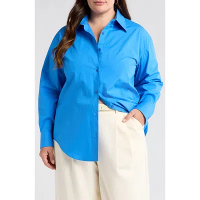 Nordstrom Cotton Poplin Button-up Shirt In Blue Palace