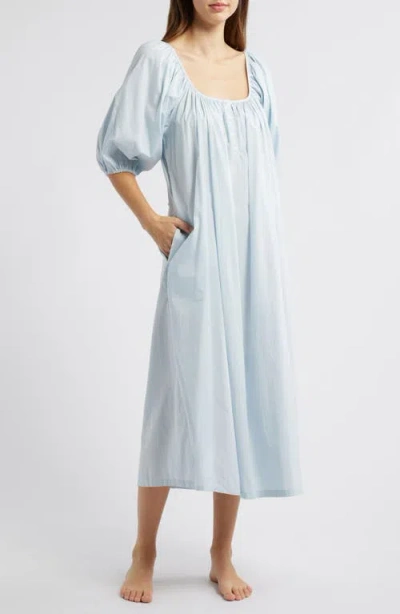 Nordstrom Cotton Poplin Nightgown In Blue Drift