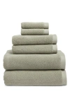 Nordstrom Cotton Rib 6-piece Bath Towel Set In Green Halo