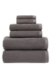Nordstrom Cotton Rib 6-piece Bath Towel Set In Grey Onyx