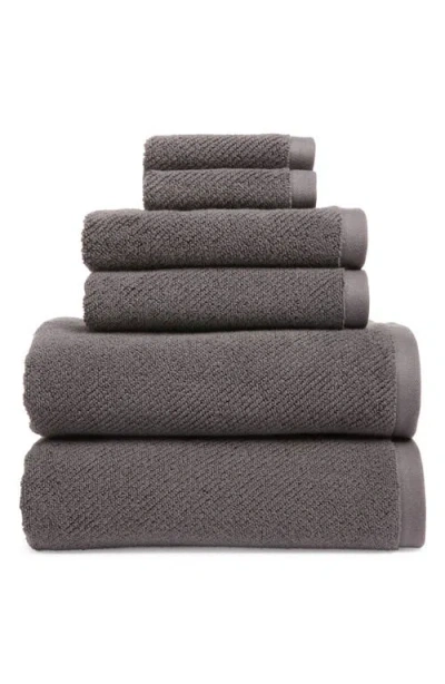 Nordstrom Cotton Rib 6-piece Bath Towel Set In Grey Onyx