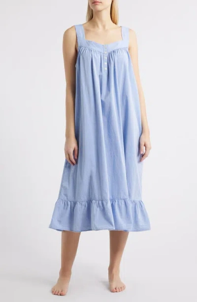 Nordstrom Cotton Shirting Nightgown In Blue