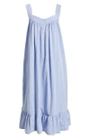 Shop Nordstrom Cotton Shirting Nightgown In Blue Chambray