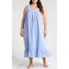 Nordstrom Cotton Shirting Nightgown In Blue Chambray